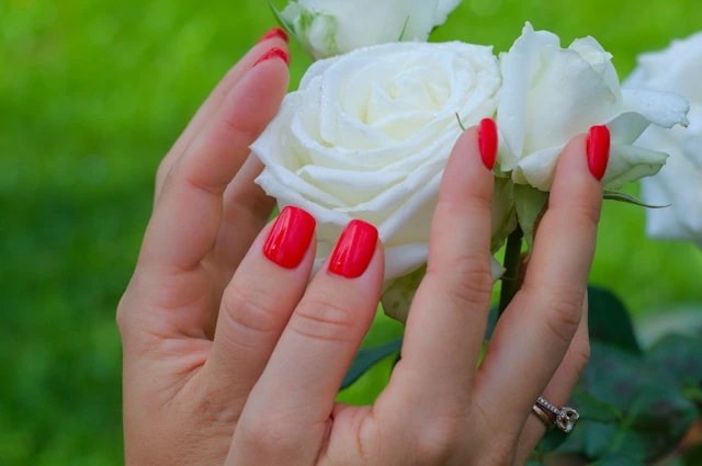 Subtle red nails with a natural vibe — simple, relaxed, and beautiful.